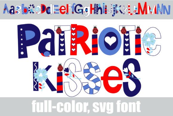 Patriotic Kisses: Whimsical SVG Font Magic