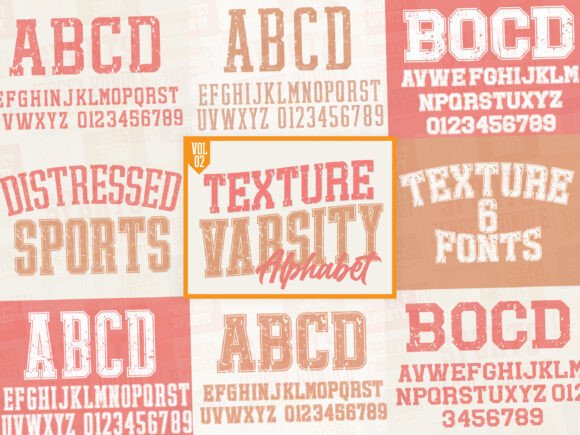 Texture Varsity Alphabet: Bold, Distressed & Unmistakable