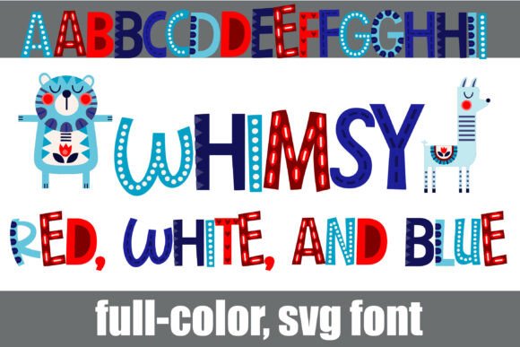 Whimsy Red, White, and Blue: A Folk Art Font with Heart and Handmade Soul